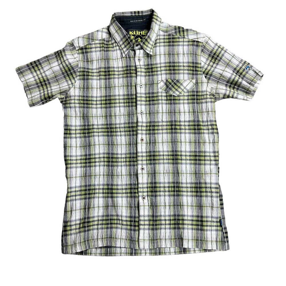 Kuhl men’s green plaid casual button up shirt SZ M‎